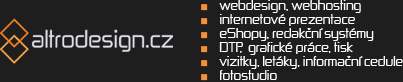 altrodesign.cz - webdesign, webhosting, internetové prezentace, eshopy, redakční systémy, reklamní činnost, grafické práce, fotostudio